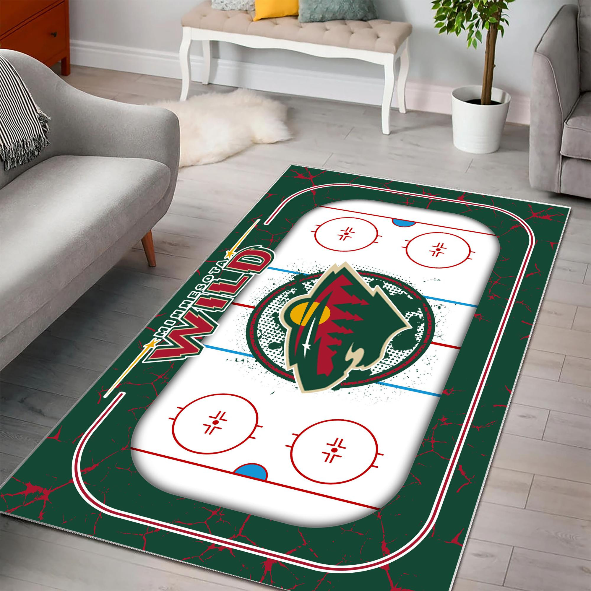 Sportswearmerch Minnesota Wild NHL Area Rug For Fan