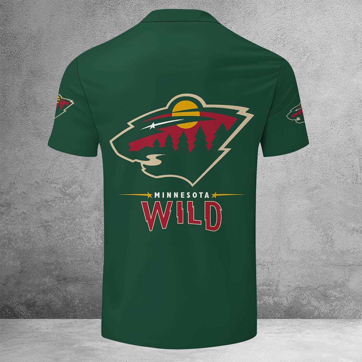 Sportswearmerch Minnesota Wild NHL Lapel Zip Polo Shirt For Fan