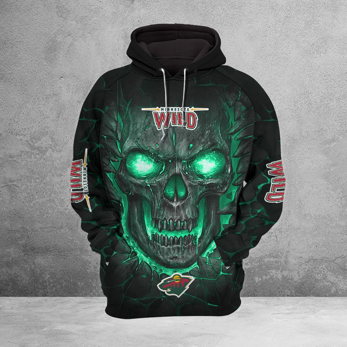 Sportswearmerch Minnesota Wild NHL Lava Skull Hoodie For Fan