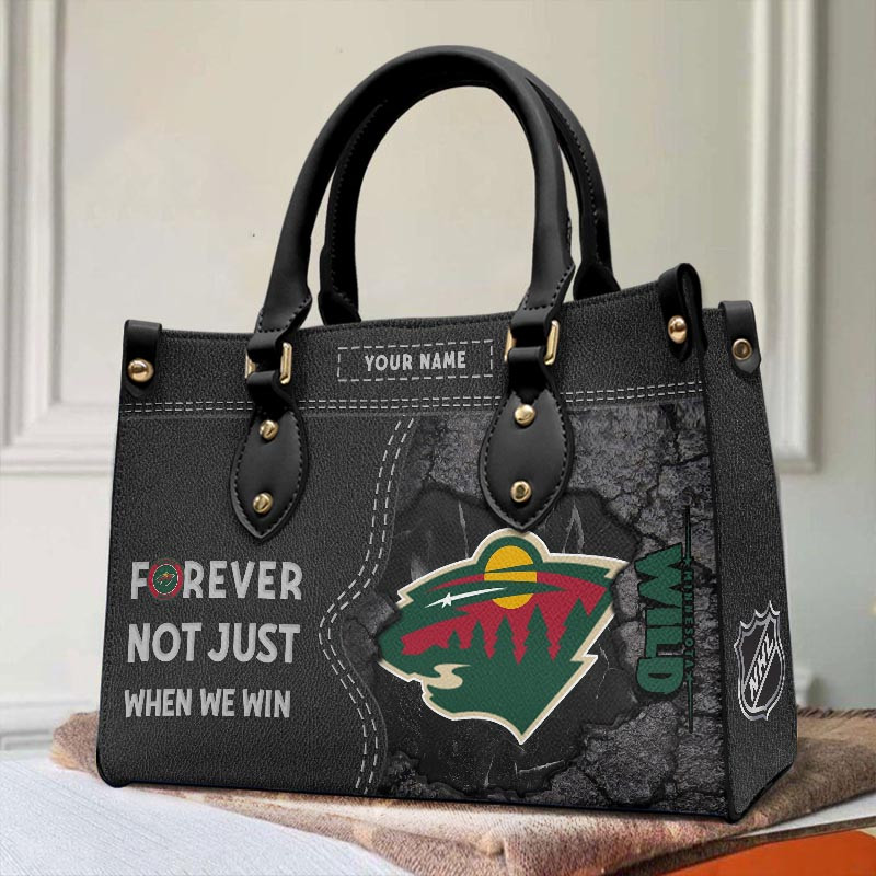 Sportswearmerch Minnesota Wild NHL Leather Handbag For Fan