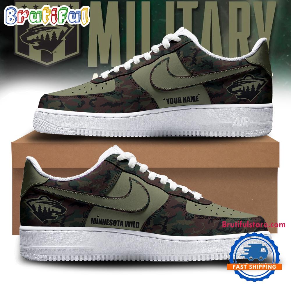Sportswearmerch Minnesota Wild NHL Special Veterans Military Apreciation Air Low-Top Shoes For Men And Women