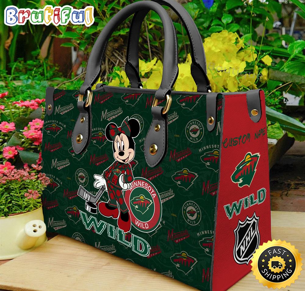 Sportswearmerch Minnesota Wild NHL x Minnie Leather Handbag For Fan