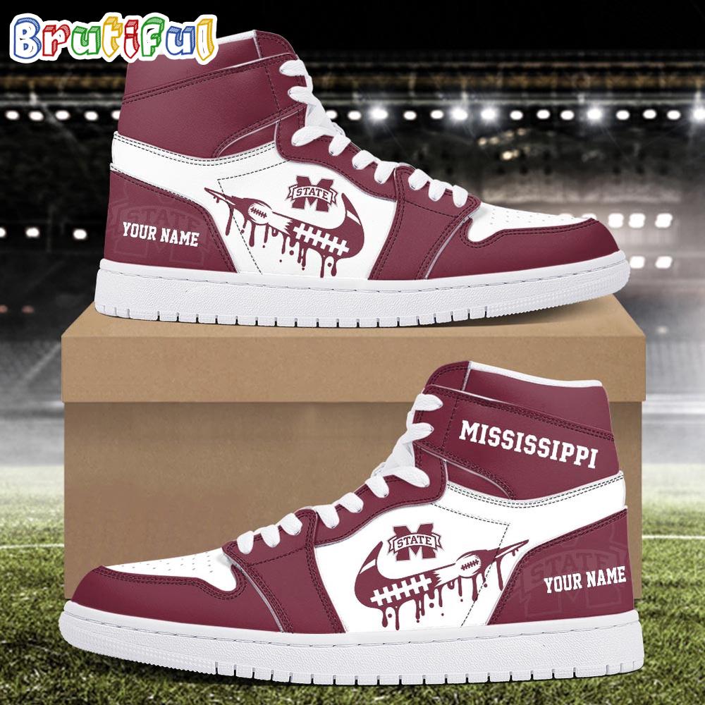 Sportswearmerch Mississippi State Bulldogs NCAA AJ1 High Sneakers Shoes For Men And Women