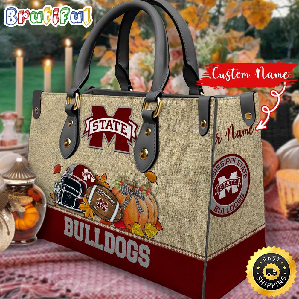 Sportswearmerch Mississippi State Bulldogs NCAA Autumn Leather Handbag For Fan