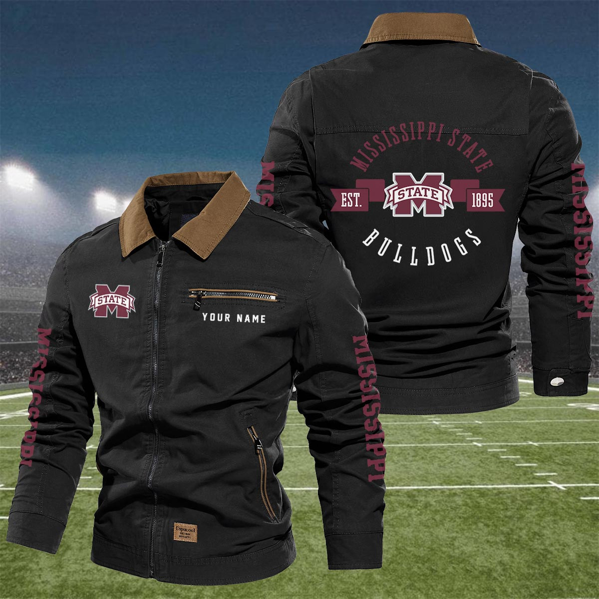 Sportswearmerch Mississippi State Bulldogs NCAA Lapel Jacket For Fan