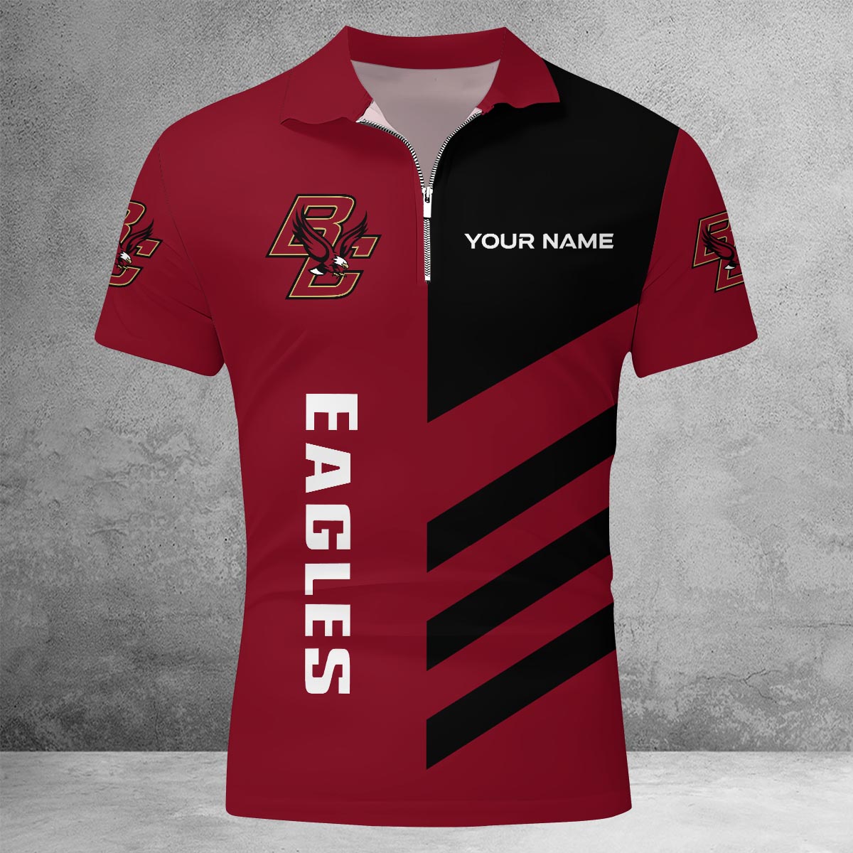 Sportswearmerch Mississippi State Bulldogs NCAA Lapel Zip Polo Shirt For Fan