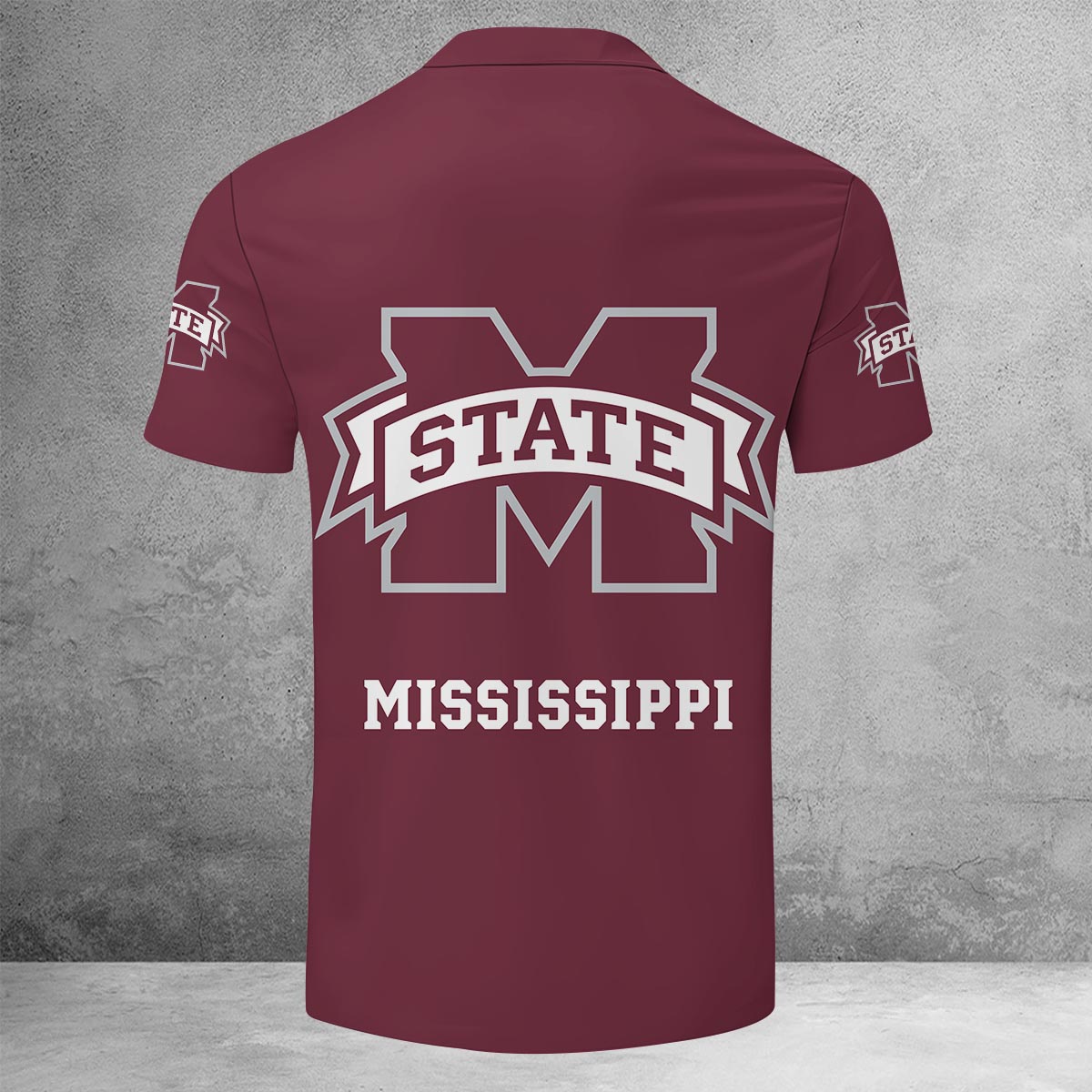 Sportswearmerch Mississippi State Bulldogs NCAA Lapel Zip Polo Shirt For Fan