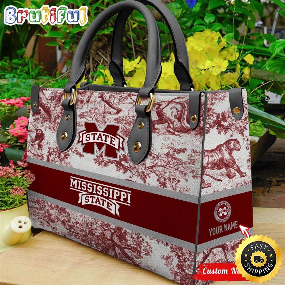 Sportswearmerch Mississippi State Bulldogs NCAA Leather Handbag For Fan