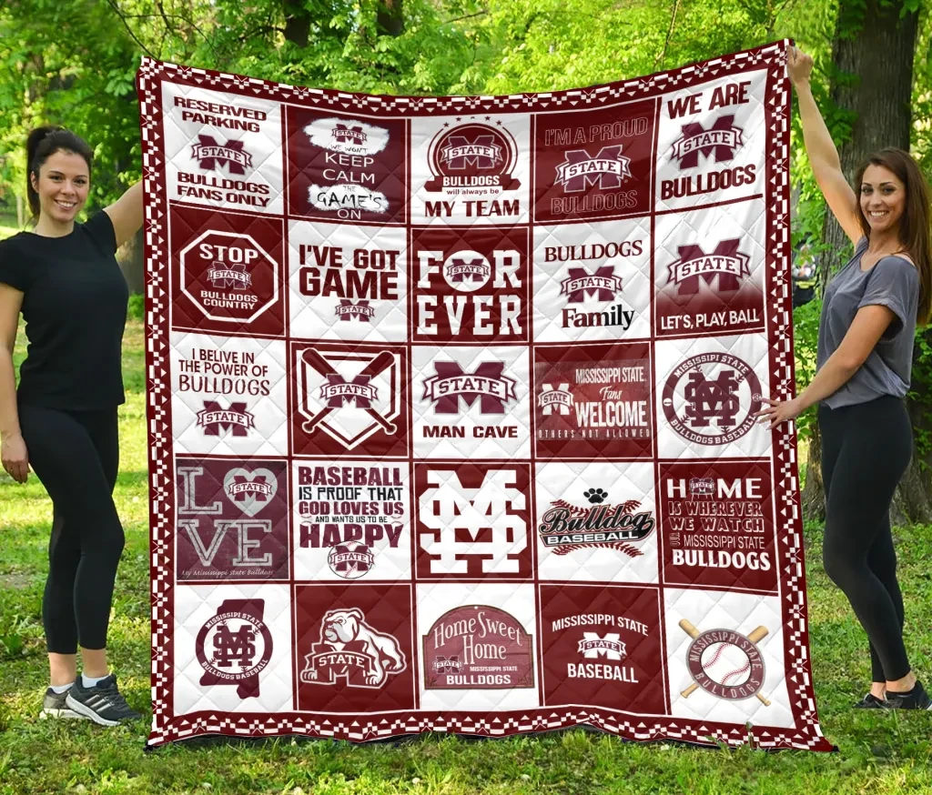Sportswearmerch Mississippi State Bulldogs NCAA Quilt Blanket For Fan
