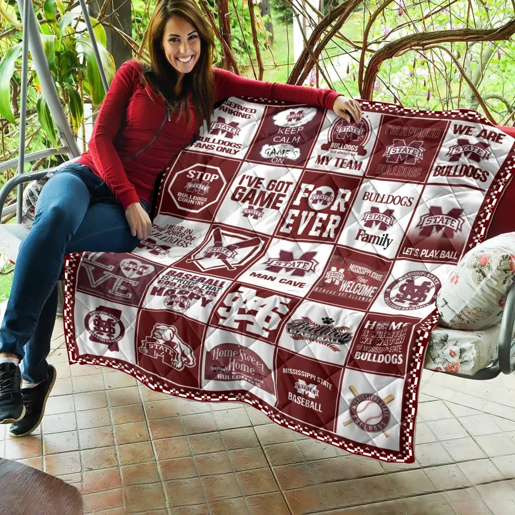 Sportswearmerch Mississippi State Bulldogs NCAA Quilt Blanket For Fan