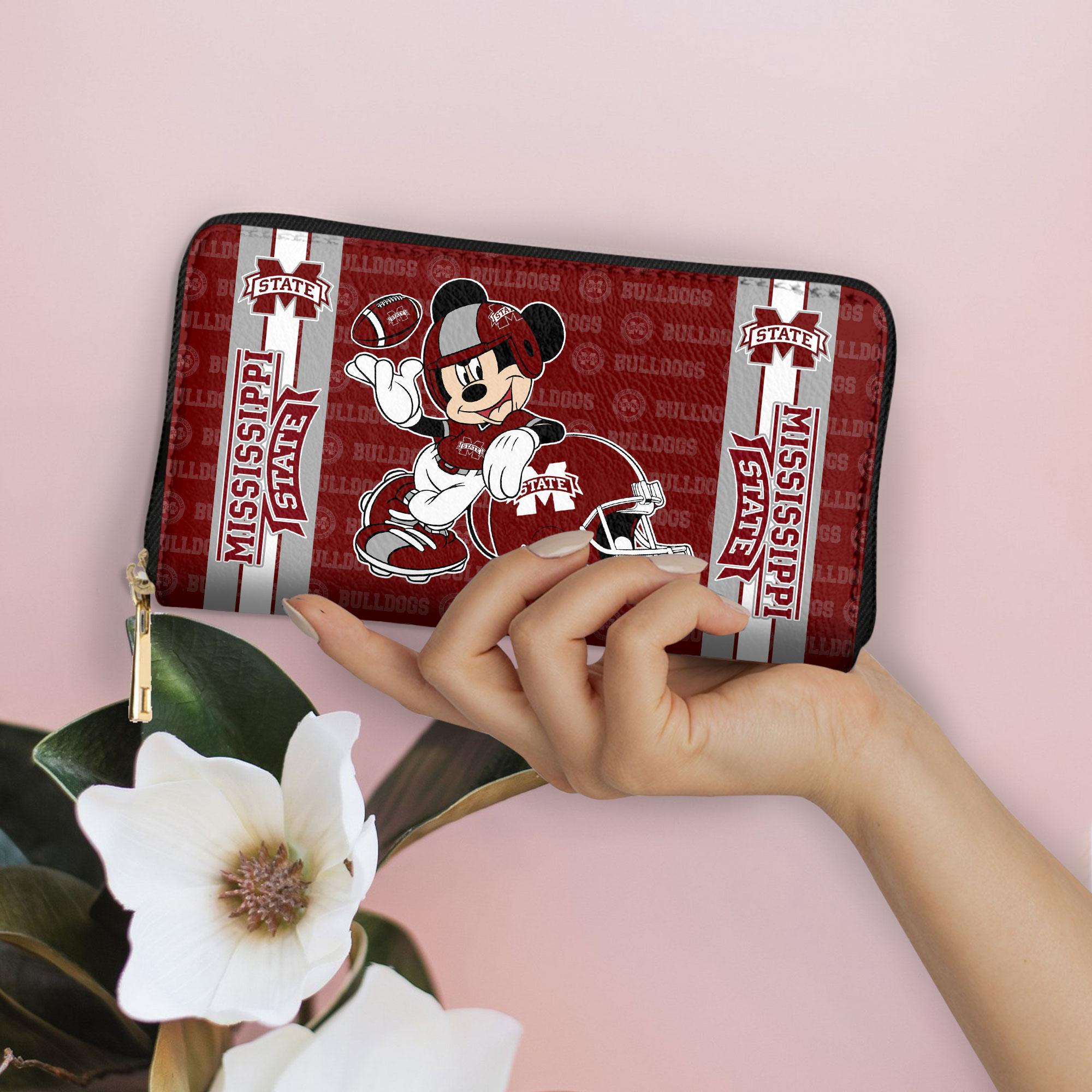 Sportswearmerch Mississippi State Bulldogs NCAA x Mickey Women Leather Handbag For Fan