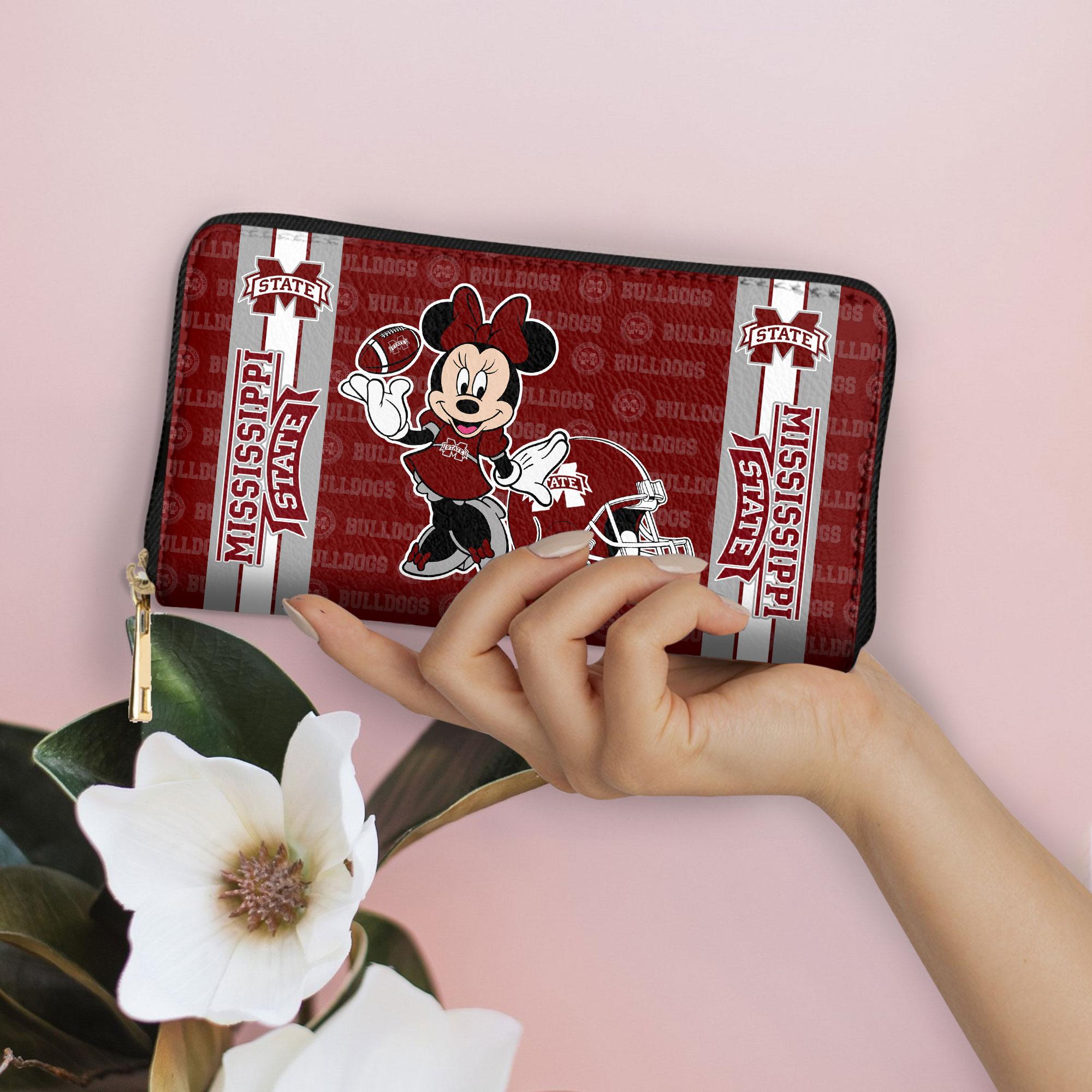Sportswearmerch Mississippi State Bulldogs NCAA x Minnie Women Leather Handbag For Fan