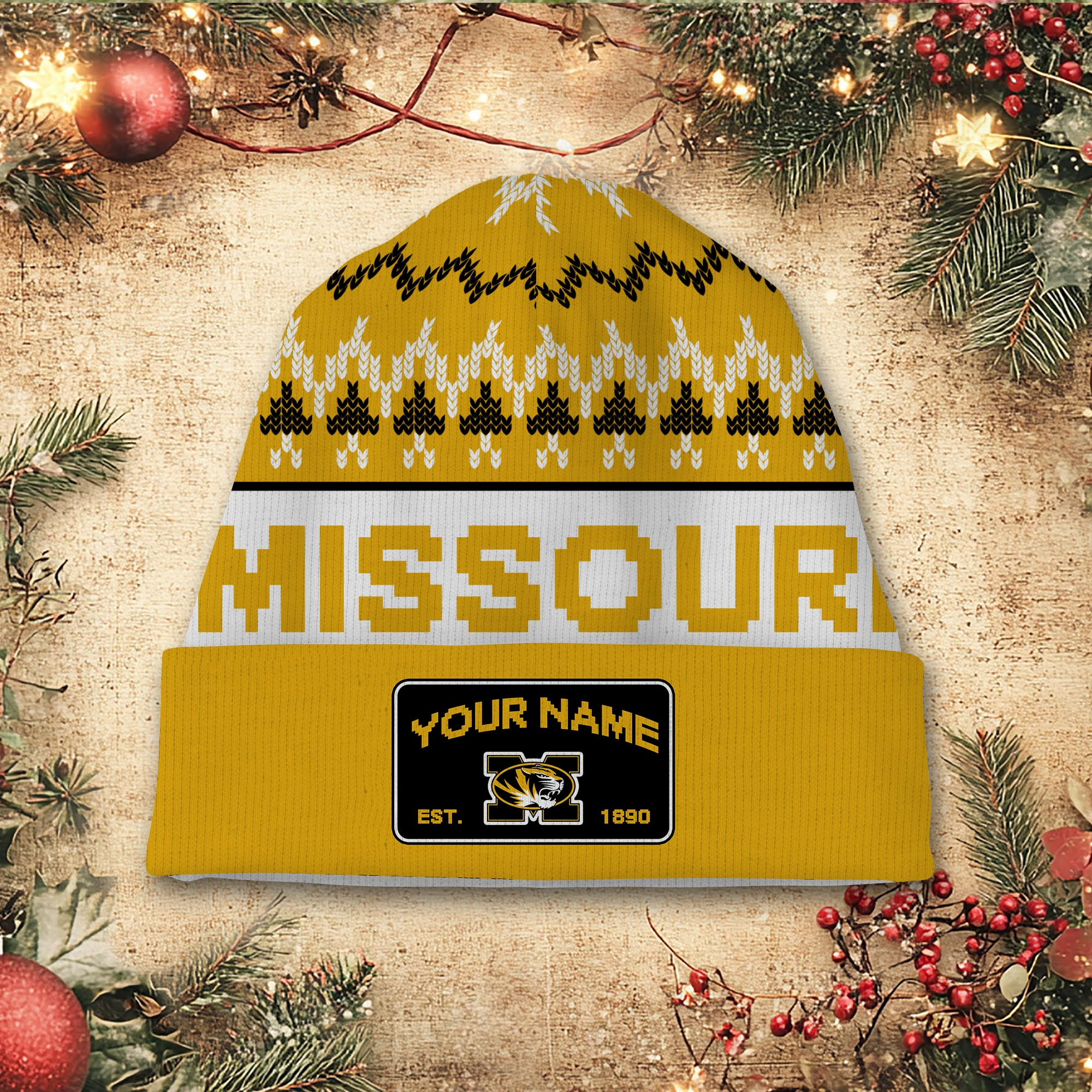 Sportswearmerch Missouri Tigers NCAA Christmas Beanie Hat For Fan