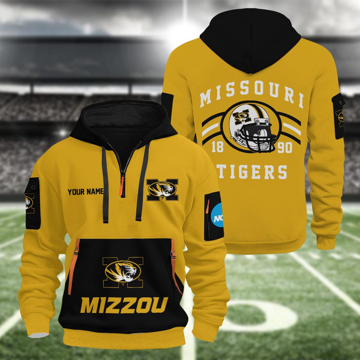 Sportswearmerch Missouri Tigers NCAA Half Zip Hoodie Personalized For Fan