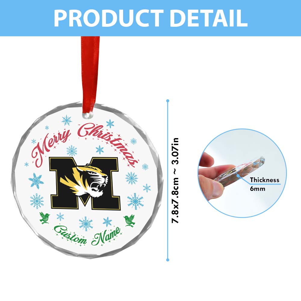 Sportswearmerch Missouri Tigers NCAA x Christmas Glass Ornament Gift For Fans