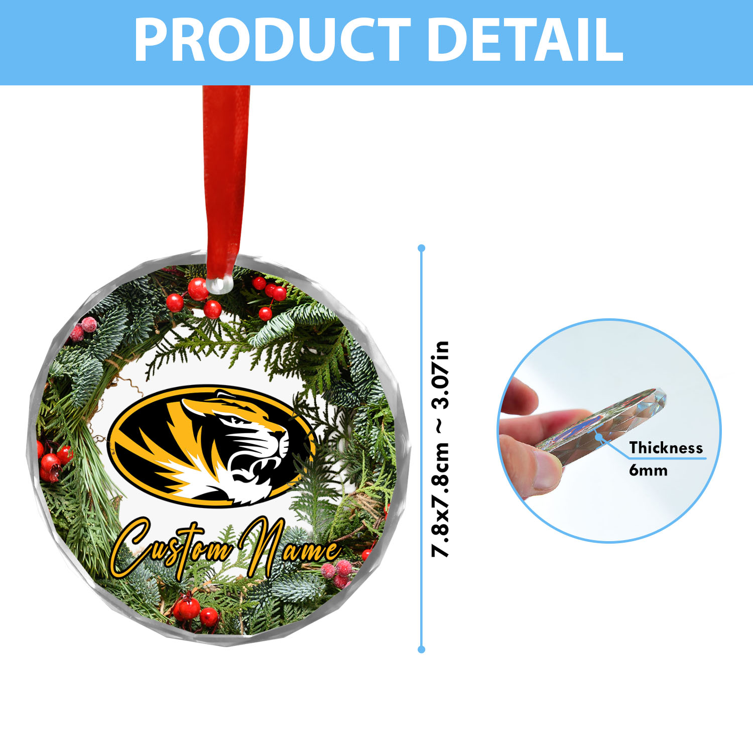 Sportswearmerch Missouri Tigers NCAA x Christmas Glass Ornament Gift For Fans