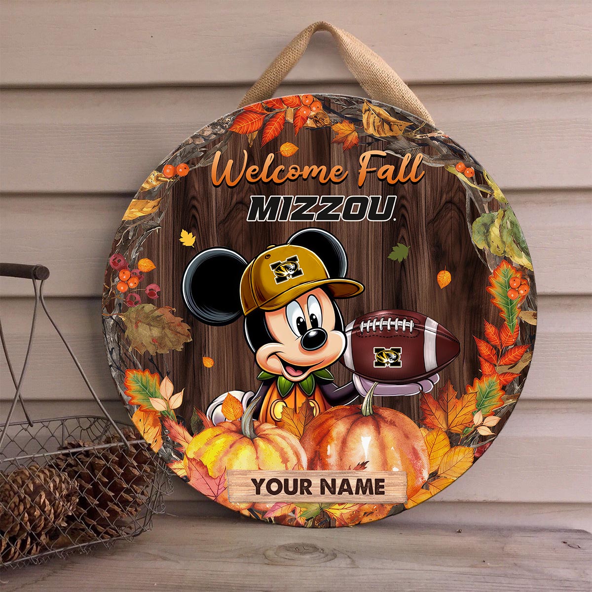 Sportswearmerch Missouri Tigers NCAA x Mickey Round Wooden Sign For Fan
