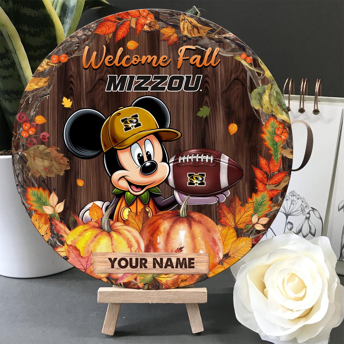 Sportswearmerch Missouri Tigers NCAA x Mickey Round Wooden Sign For Fan