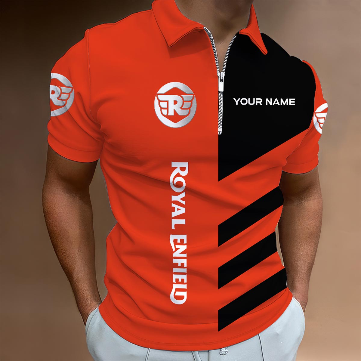 Sportswearmerch Mitsubishi Car Lapel Zip Polo Shirt For Fan