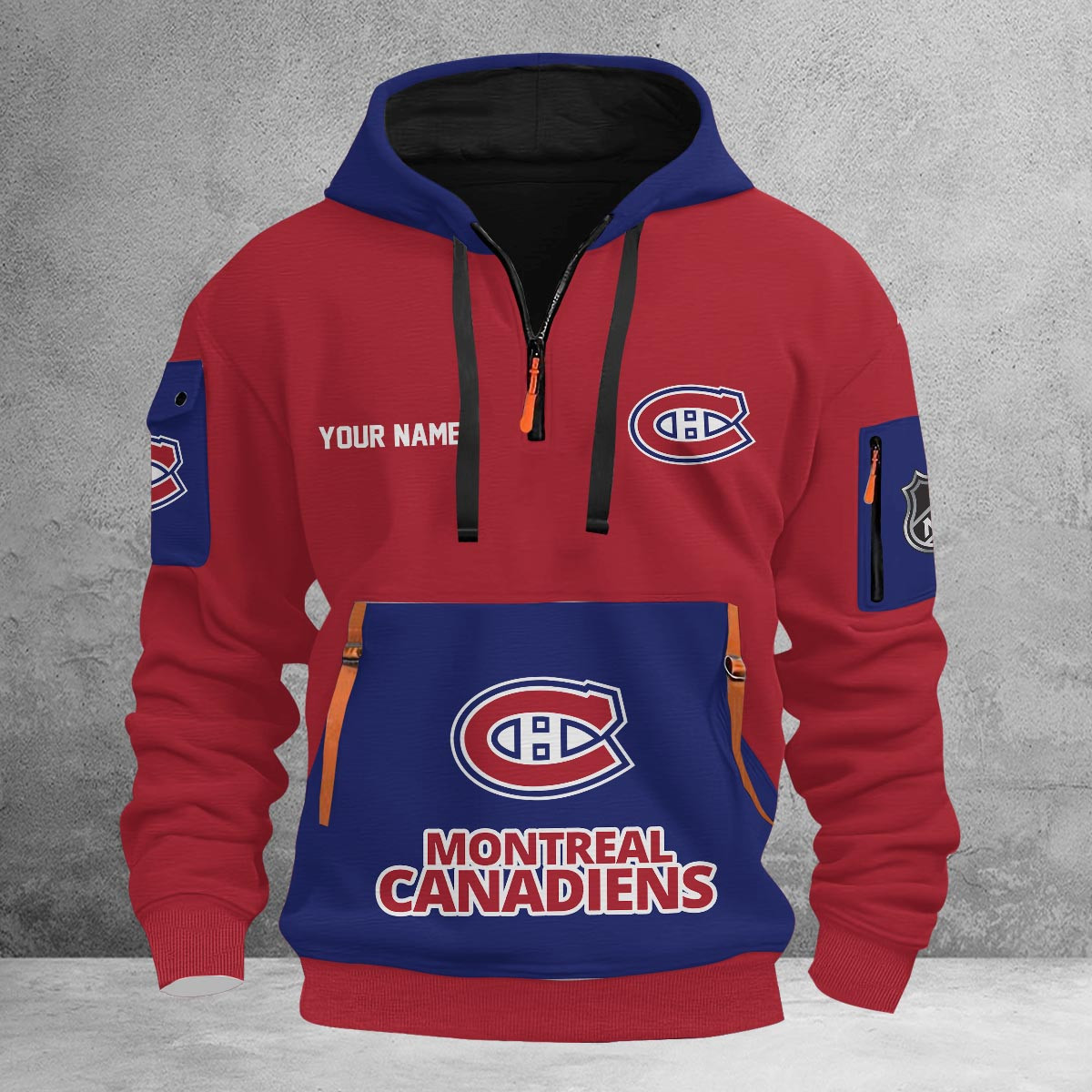 Sportswearmerch Montréal Canadiens NHL Half Zip Hoodie Personalized For Fan