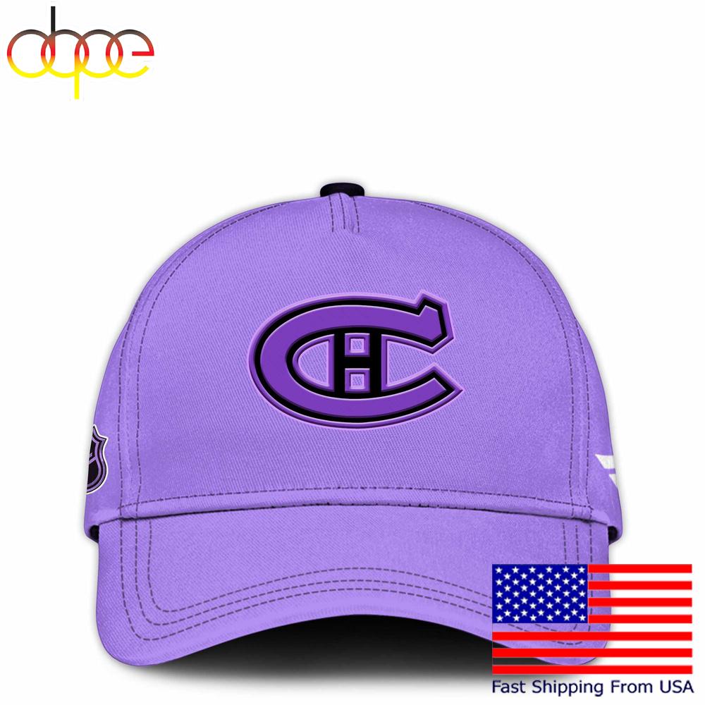 Sportswearmerch Montréal Canadiens NHL Purple Fight Cancer Classic Cap For Fan