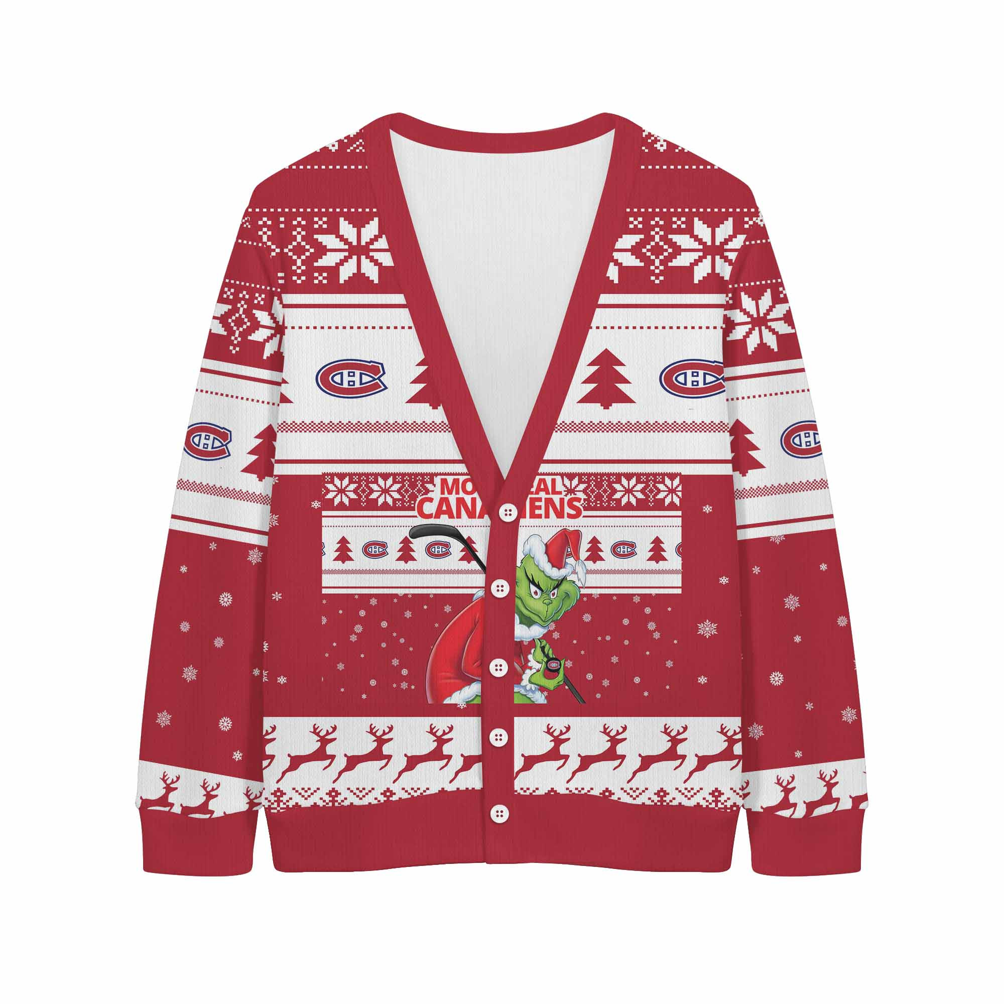 Sportswearmerch Montréal Canadiens NHL x Grinch Christmas Cardigan For Fan