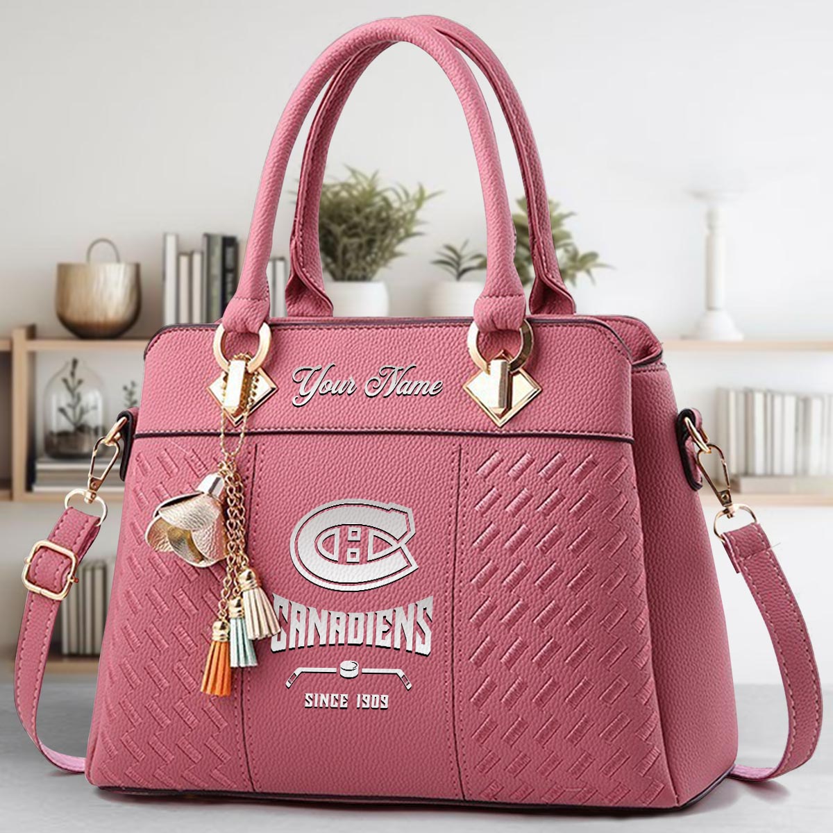 Sportswearmerch Montréal Canadiens NHL Zip Leather Handbag For Fan