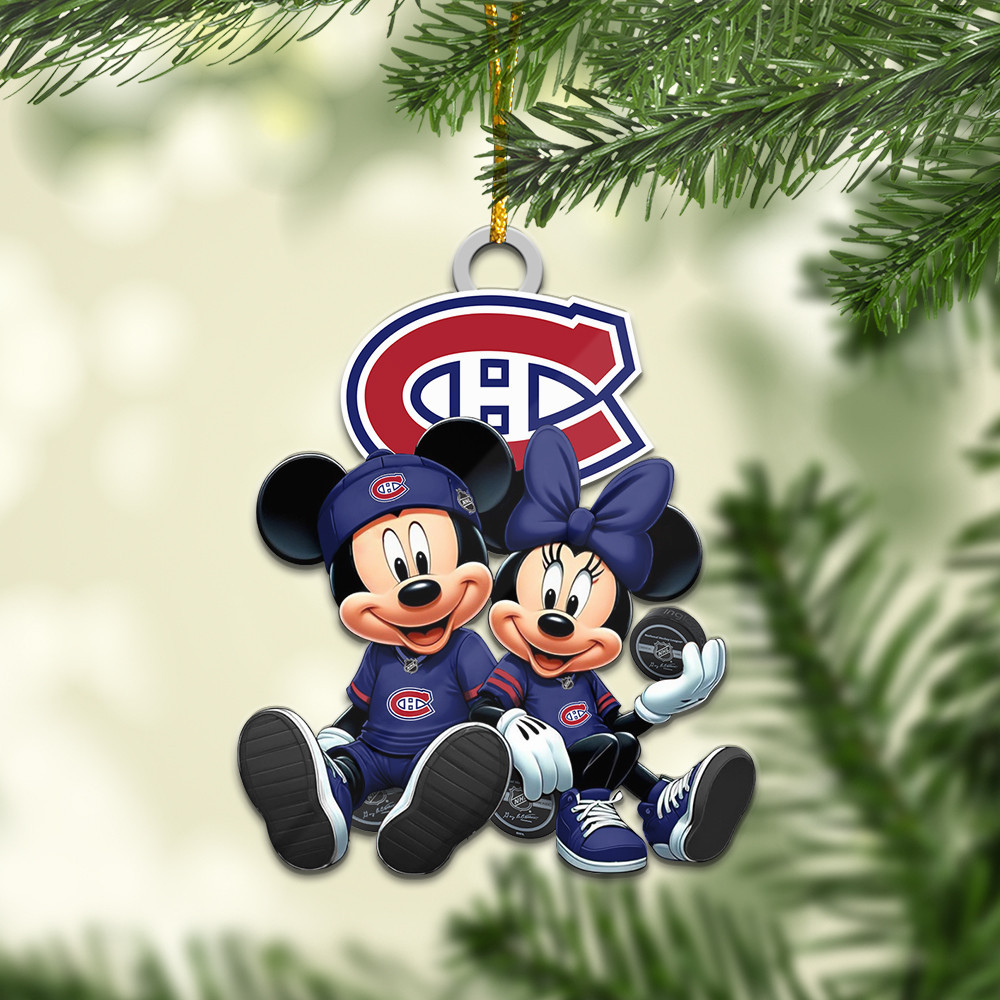 Sportswearmerch Montréal Canadiens NHLs x Mickey and Minnie Mouse Personalized Acrylic Ornament For Fans