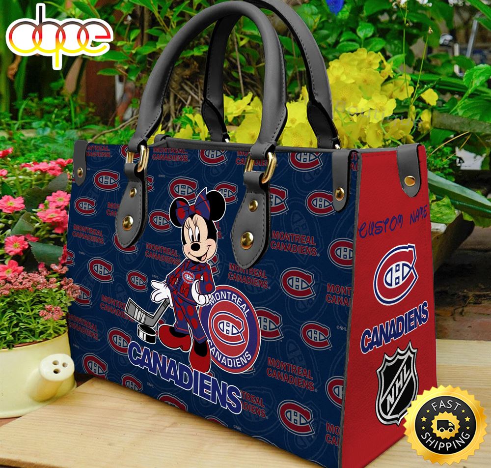 Sportswearmerch Montreal Canadiens NHL x Minnie Women Leather Hand Bag For Fan
