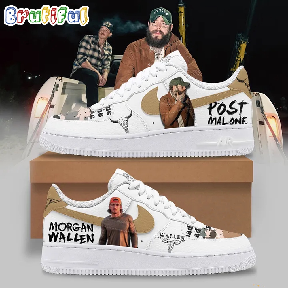 Sportswearmerch Morgan Wallen Post Malone Music Air Low-Top Shoes For Men And Women