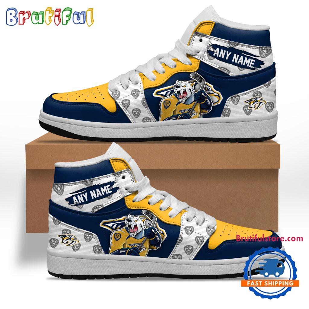 Sportswearmerch Nashville Predators NHL AJ1 High Sneakers Shoes For Men And Women