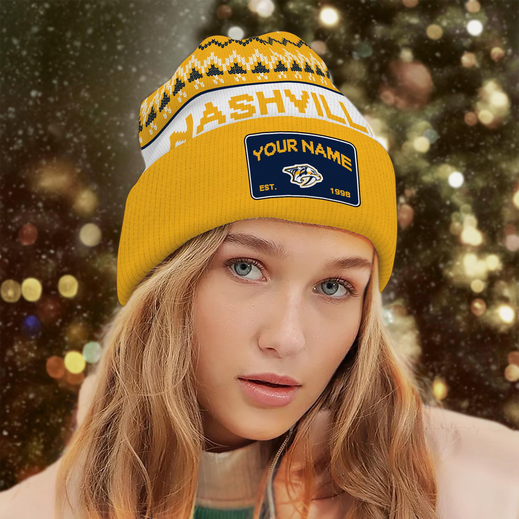 Sportswearmerch Nashville Predators NHL Christmas Beanie Hat For Fan