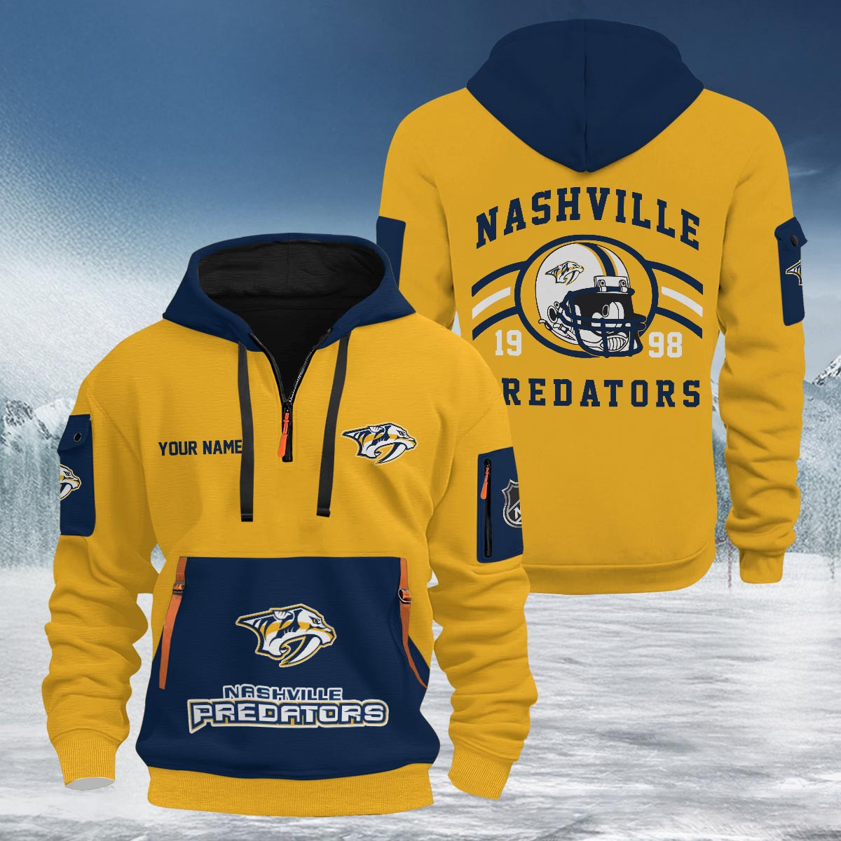 Sportswearmerch Nashville Predators NHL Half Zip Hoodie Personalized For Fan
