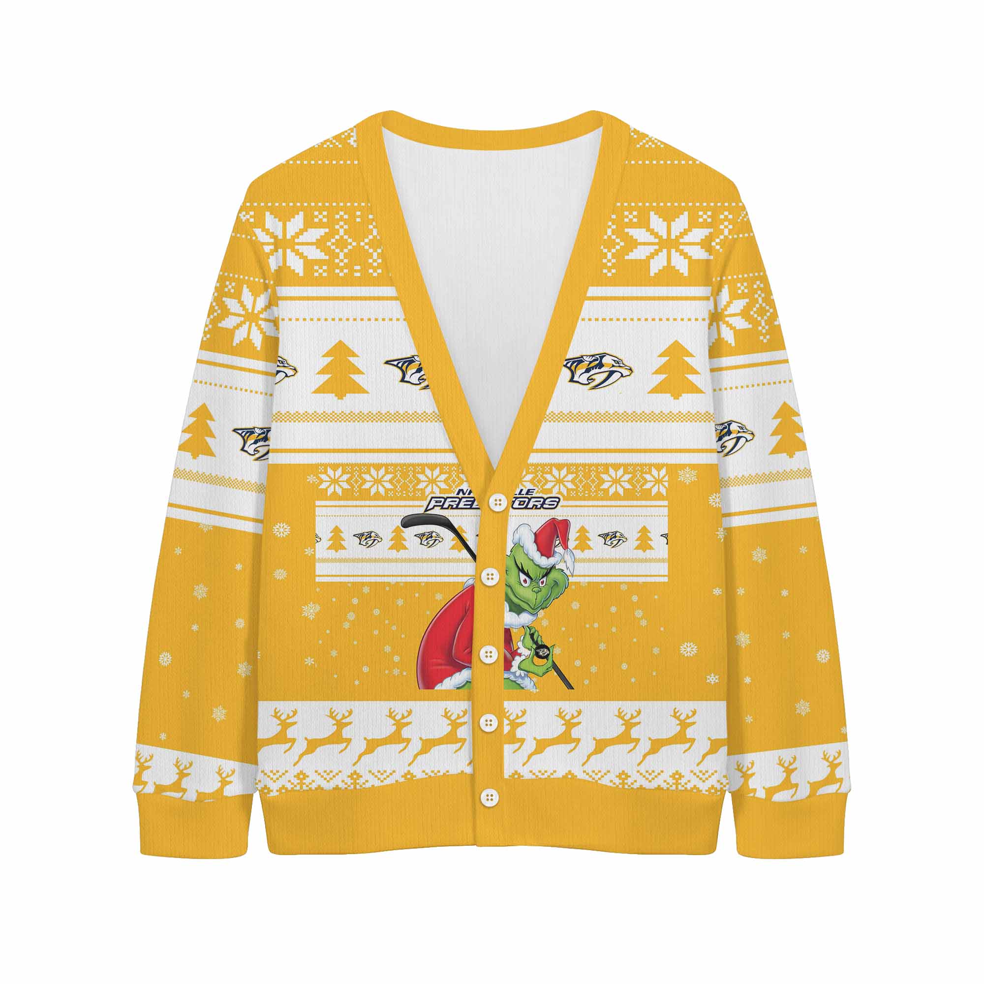 Sportswearmerch Nashville Predators NHL x Grinch Christmas Cardigan For Fan