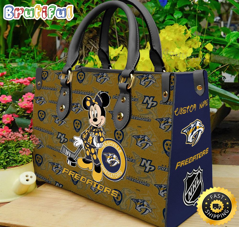 Sportswearmerch Nashville Predators NHL x Minnie Leather Handbag For Fan