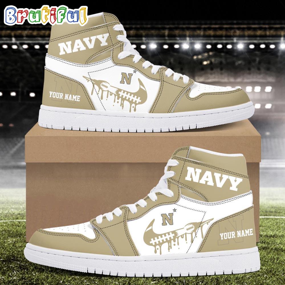 Sportswearmerch Navy Midshipmen NCAA AJ1 High Sneakers Shoes For Men And Women
