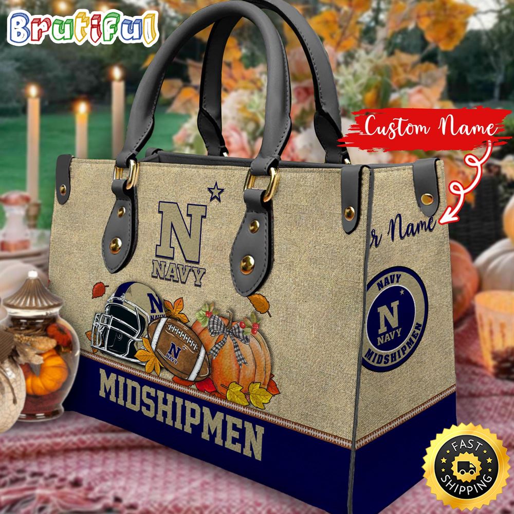 Sportswearmerch Navy Midshipmen NCAA Autumn Leather Handbag For Fan