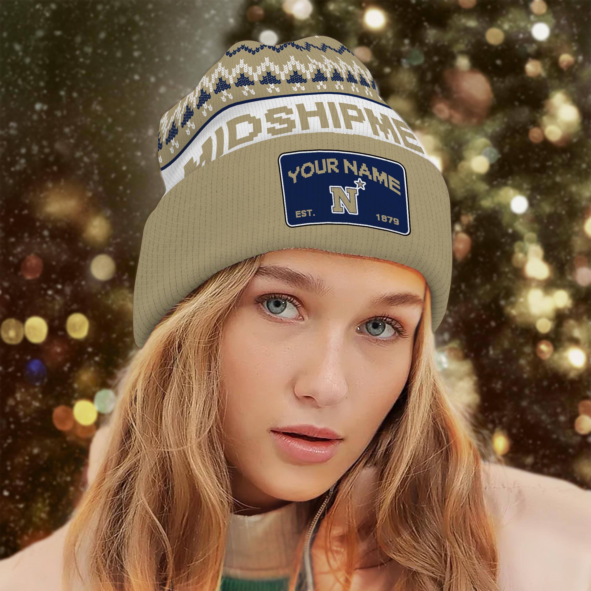 Sportswearmerch Navy Midshipmen NCAA Christmas Beanie Hat For Fan