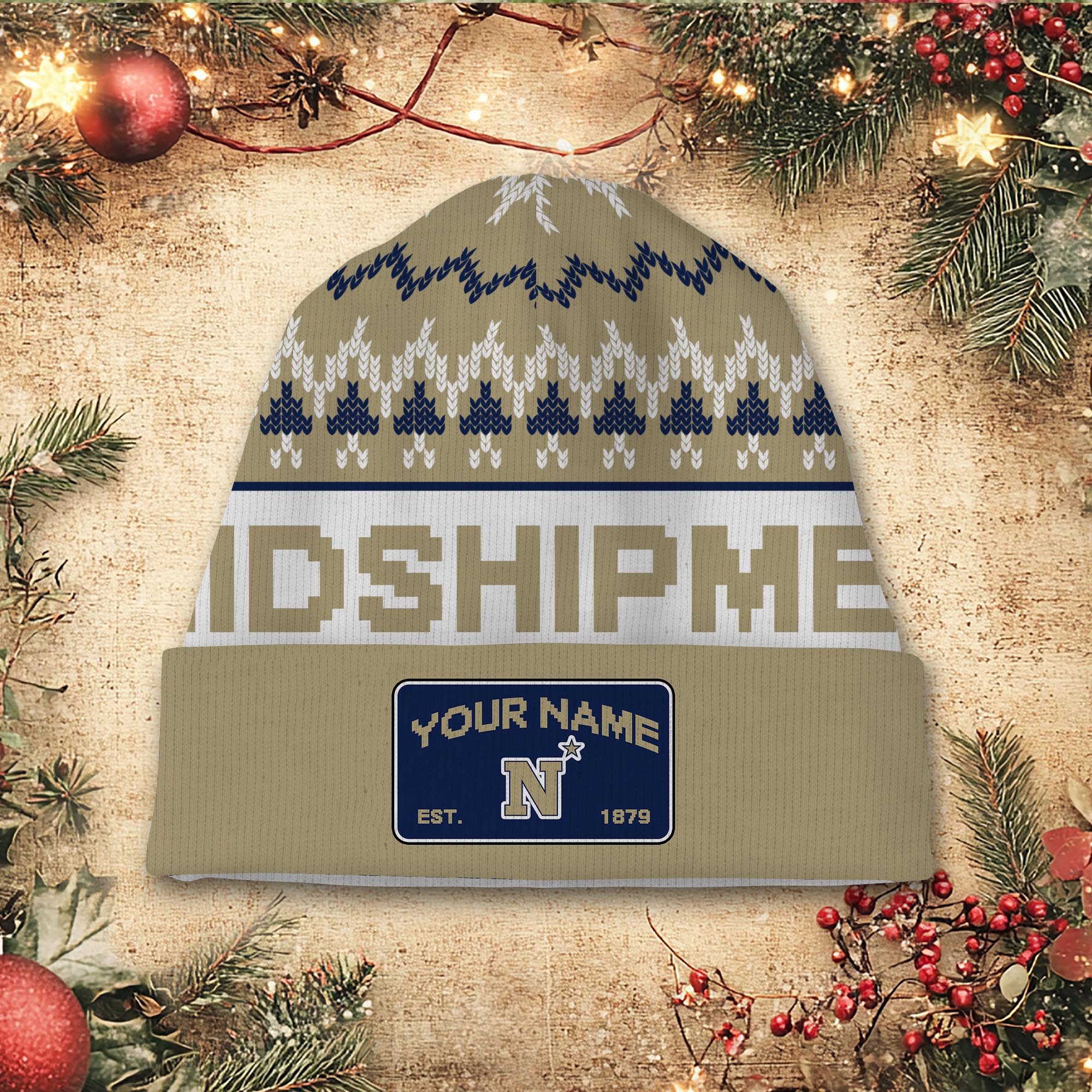 Sportswearmerch Navy Midshipmen NCAA Christmas Beanie Hat For Fan