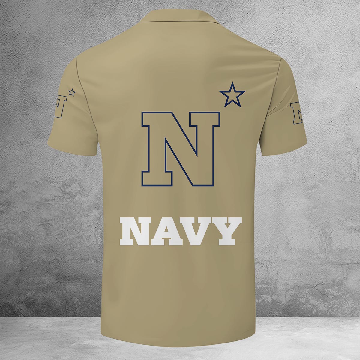 Sportswearmerch Navy Midshipmen NCAA Lapel Zip Polo Shirt For Fan