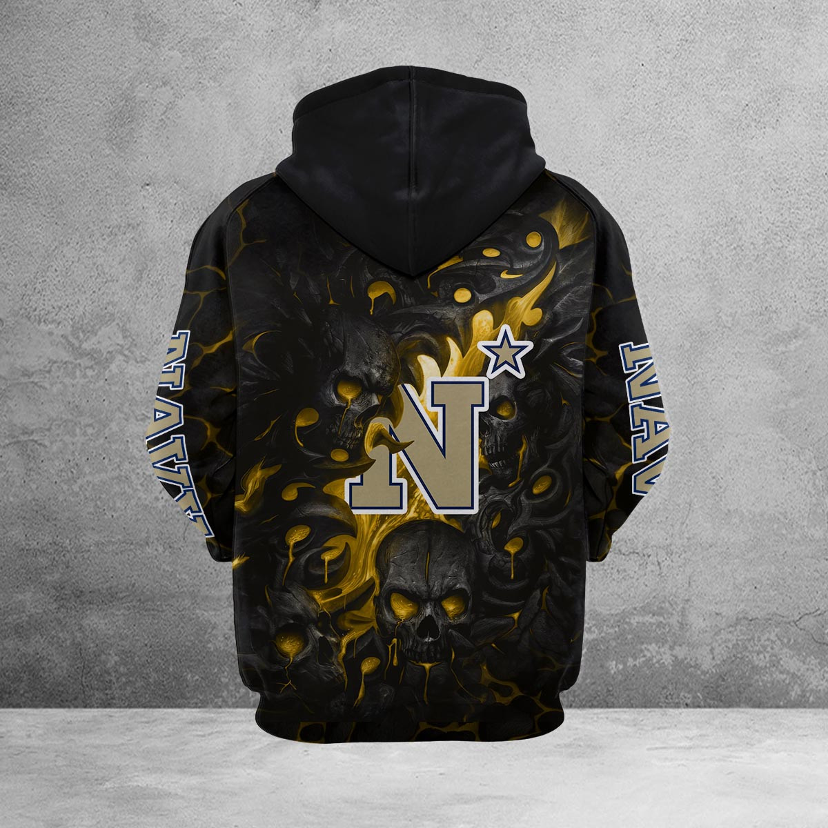 Sportswearmerch Navy Midshipmen NCAA Lava Skull Hoodie For Fan
