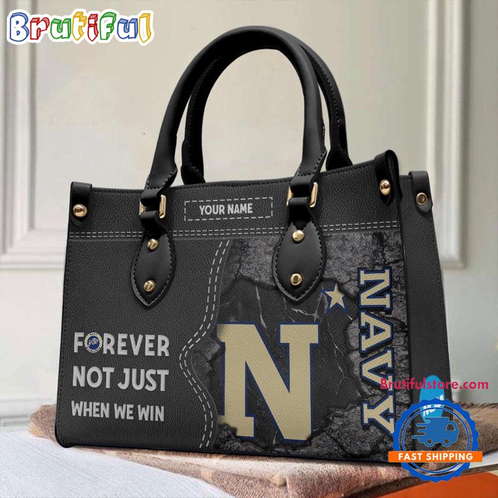 Sportswearmerch Navy Midshipmen NCAA Leather Hand Bag For Fan