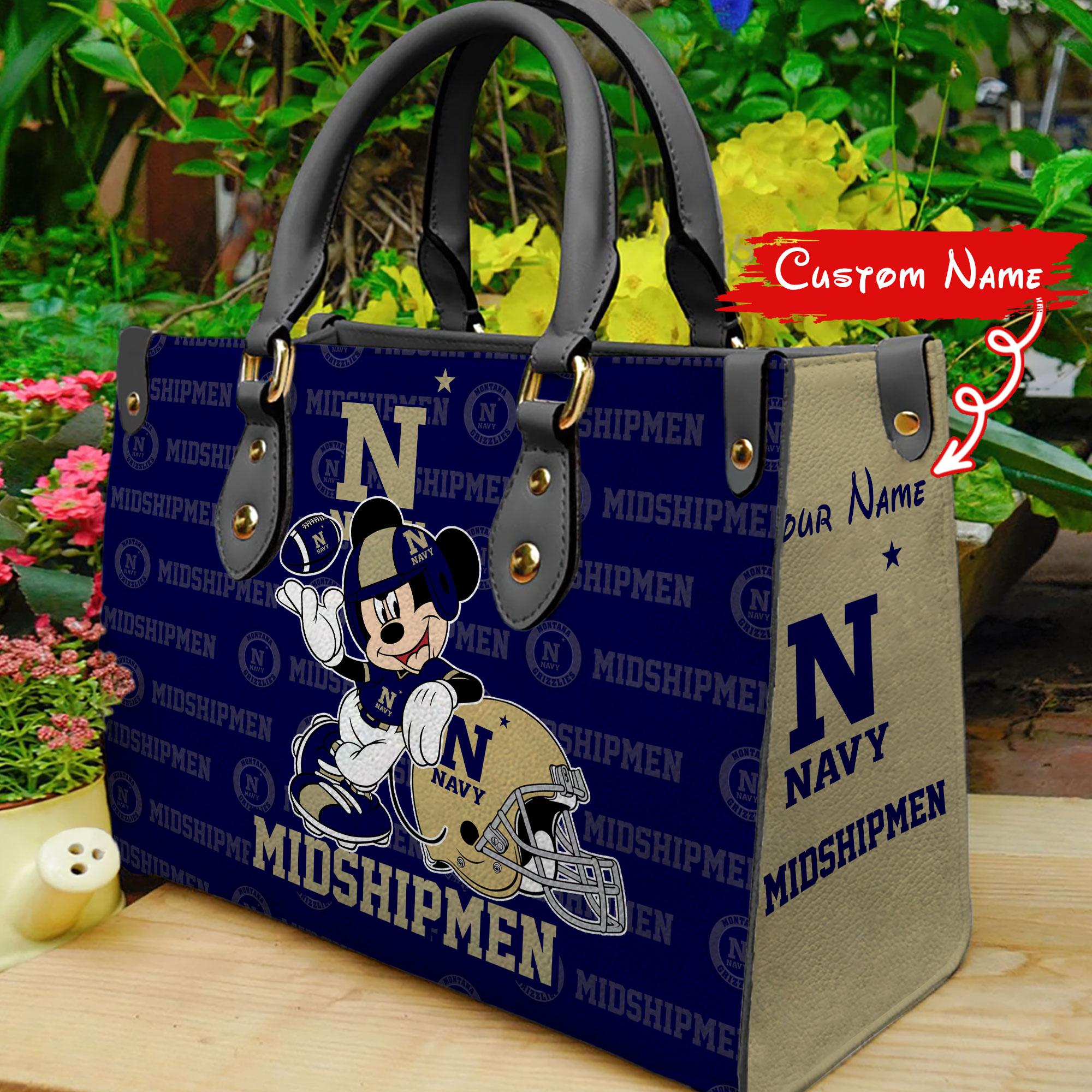 Sportswearmerch Navy Midshipmen NCAA x Mickey Women Leather Handbag For Fan