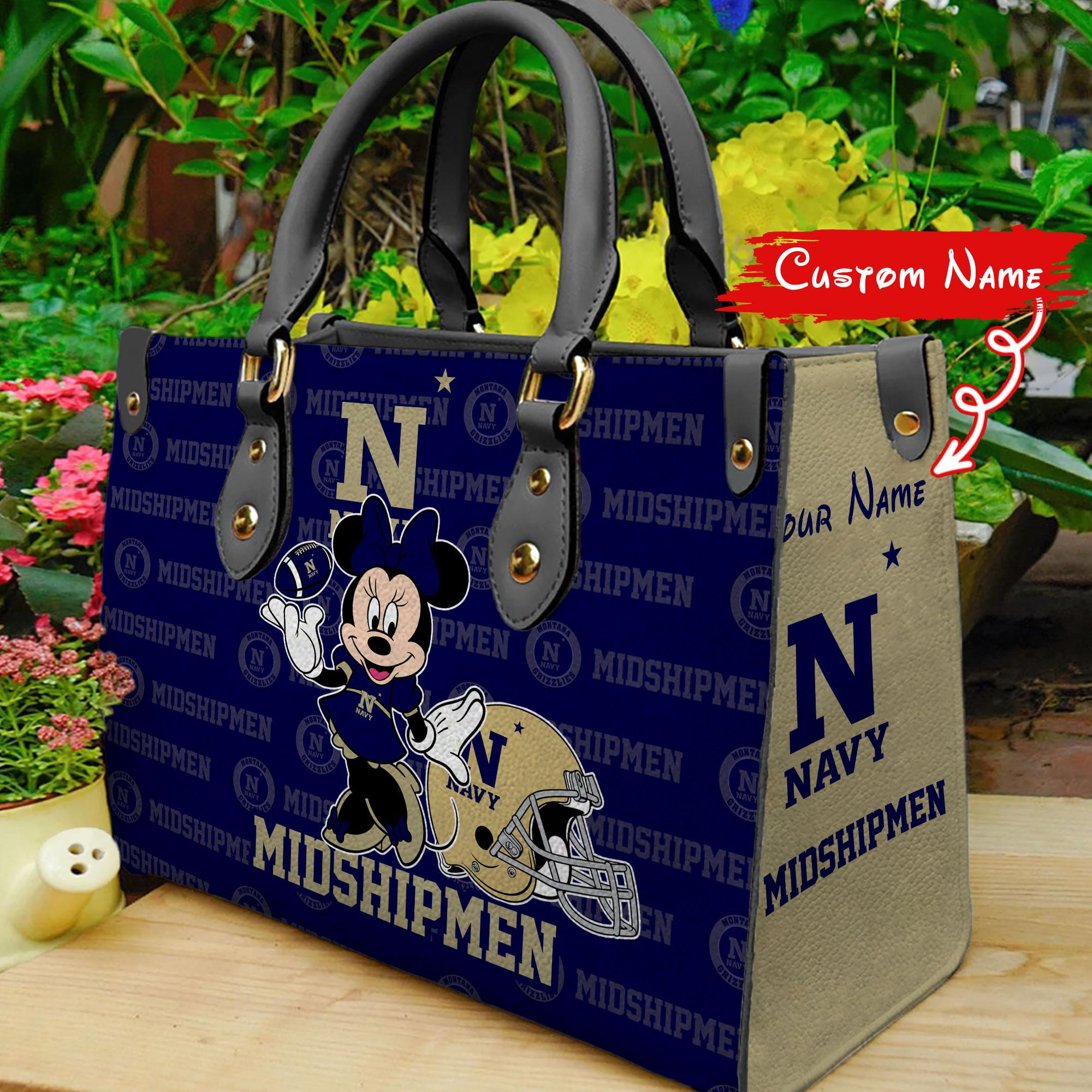 Sportswearmerch Navy Midshipmen NCAA x Minnie Women Leather Handbag For Fan