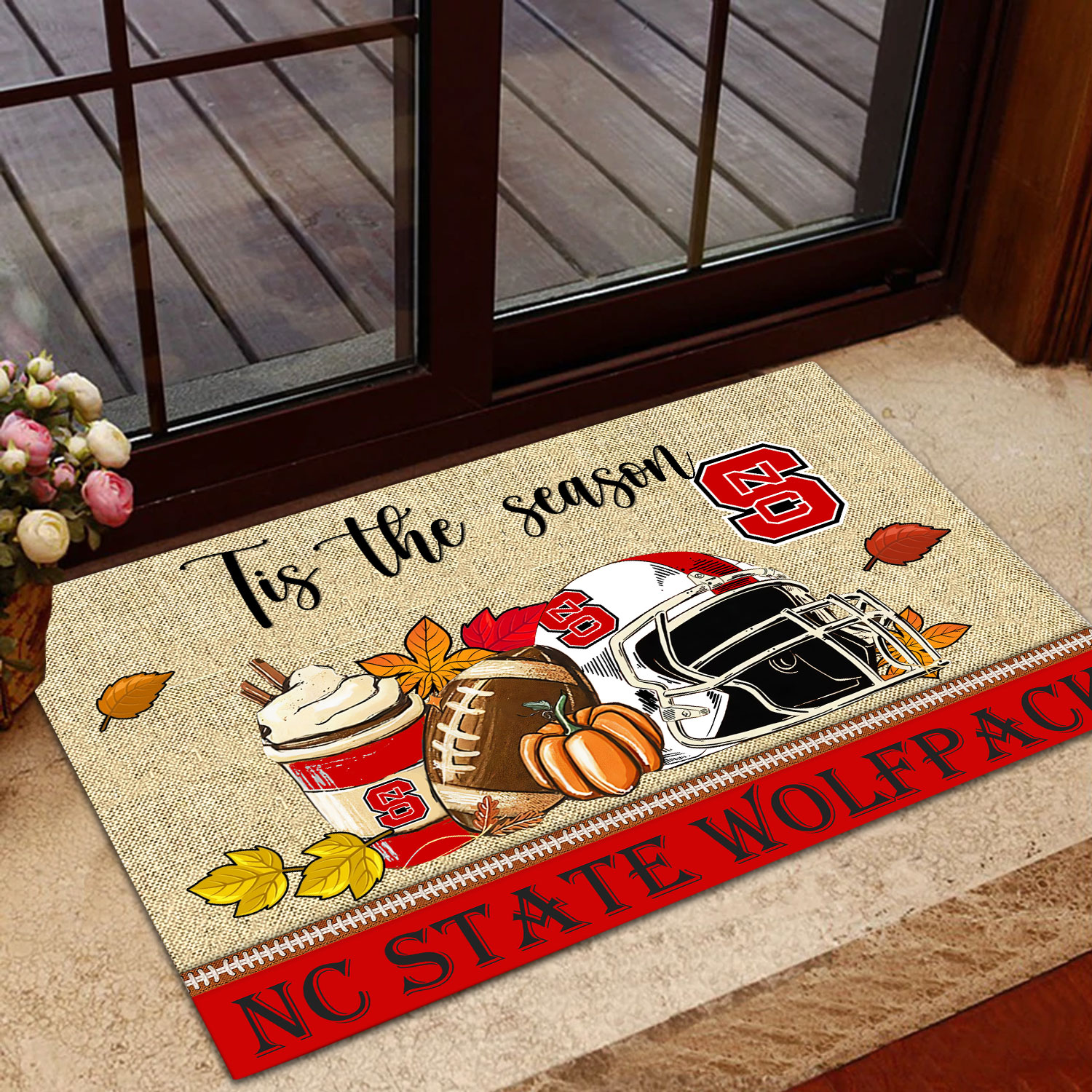 Sportswearmerch NC State Wolfpack NCAA Fall Football Custom Doormat For Fan
