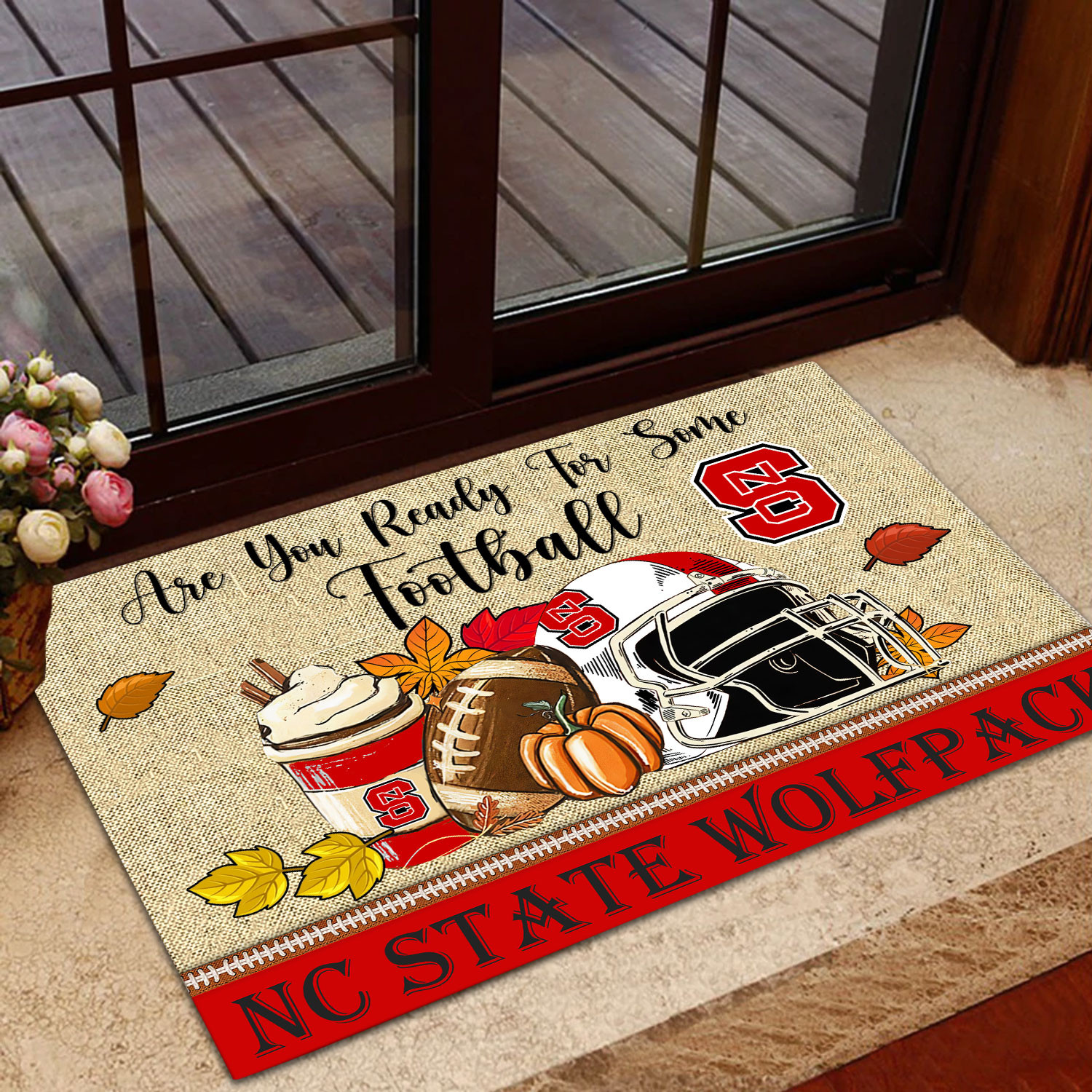 Sportswearmerch NC State Wolfpack NCAA Fall Football Custom Doormat For Fan