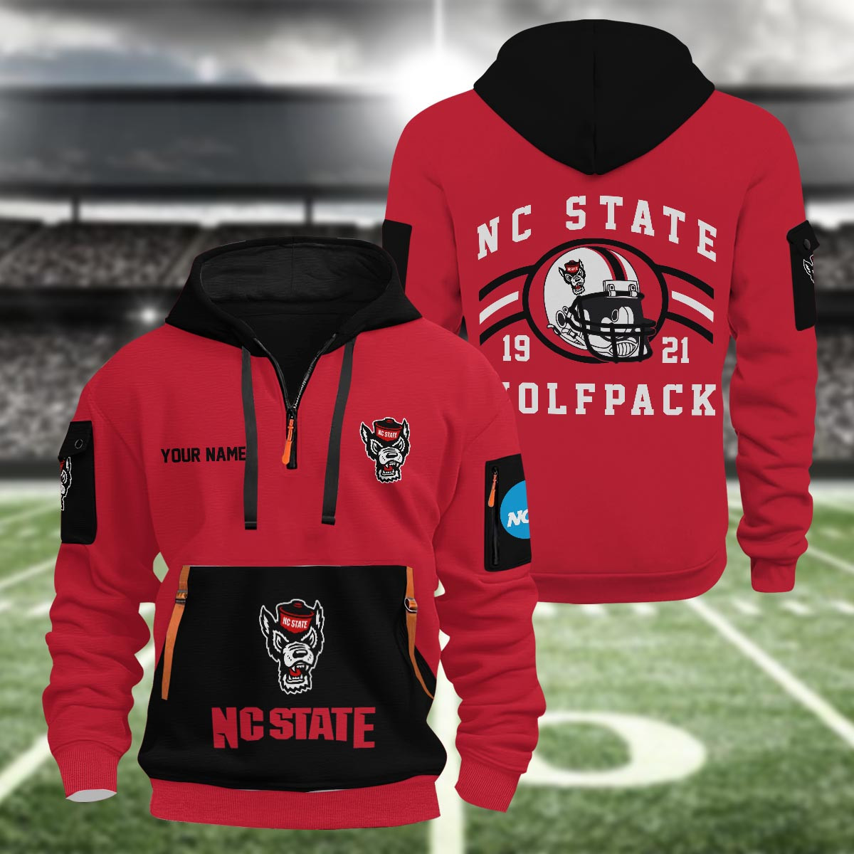 Sportswearmerch NC State Wolfpack NCAA Half Zip Hoodie Personalized For Fan
