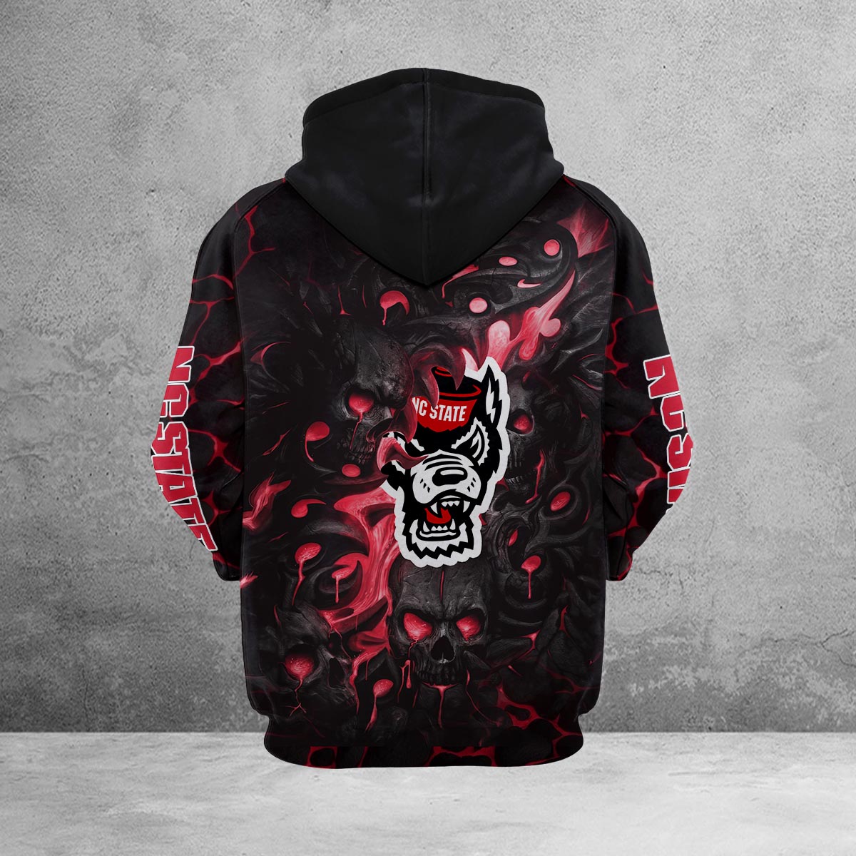 Sportswearmerch NC State Wolfpack NCAA Lava Skull Hoodie For Fan