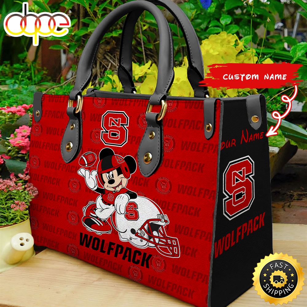 Sportswearmerch Nc State Wolfpack NCAA Mickey Leather Bag For Fan