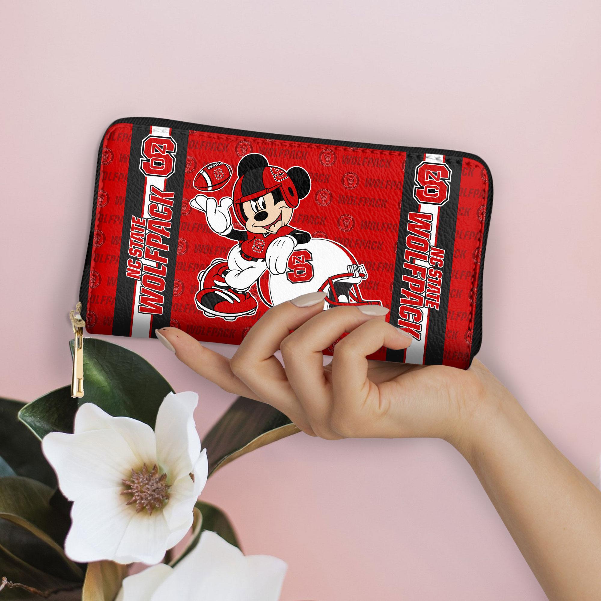 Sportswearmerch NC State Wolfpack NCAA x Mickey Women Leather Handbag For Fan